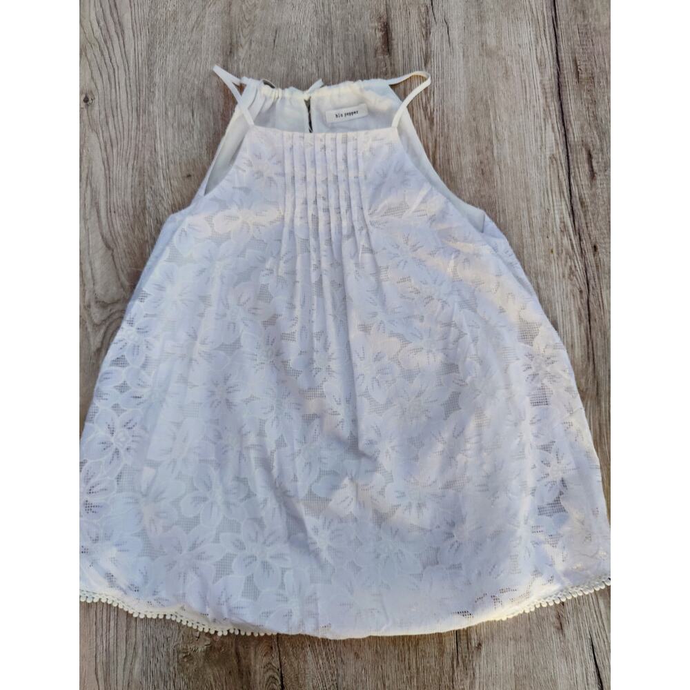 White‎ Boho Halter-top Intricate Lace & Embroidery Detail Romantic Whimsical  S